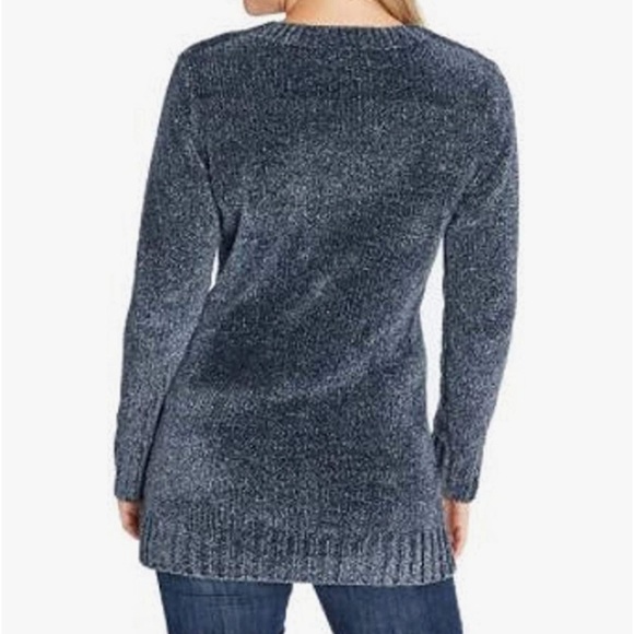 Orvis Navy Chenille Tunic Sweater Size Medium - Picture 3 of 11